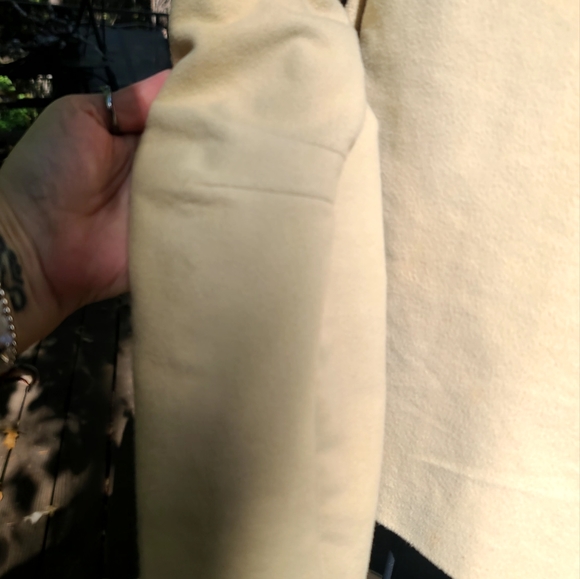 Vintage handmade floral embroidery tan/camel suit jacket lined szS/M - Picture 6 of 10